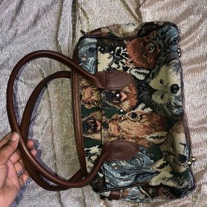 Dog printed small shoulder purse